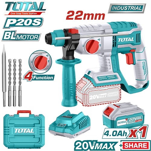 Total Lithium-Ion rotary hammer 20V , with battery and charger