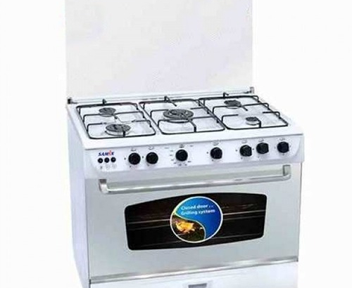 SAMIX Free Standing Gas Cooker 90cm 5 Burners – White