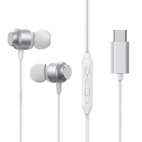 Joyroom TYPE-C Series In-Ear Metal Wired Earbuds , silver