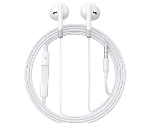 Joyroom Wired Series Half In-Ear Wired Earphones-White