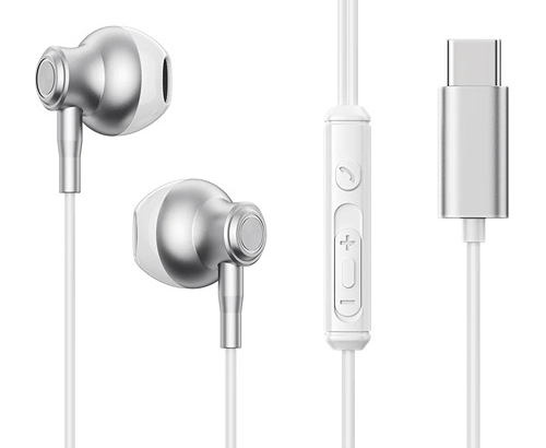 Joyroom Metal Half In-Ear Earphones , TYPE-C , Silver