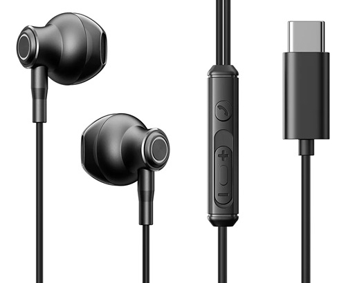 Joyroom TYPE-C Series Half In-Ear Wired Earphones , black