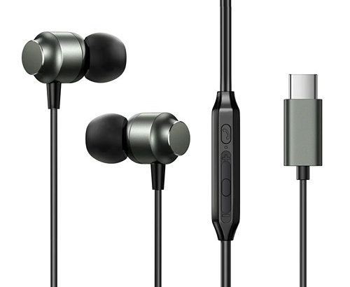 Joyroom TYPE-C Series In-Ear Metal Wired Earbuds , dark gray