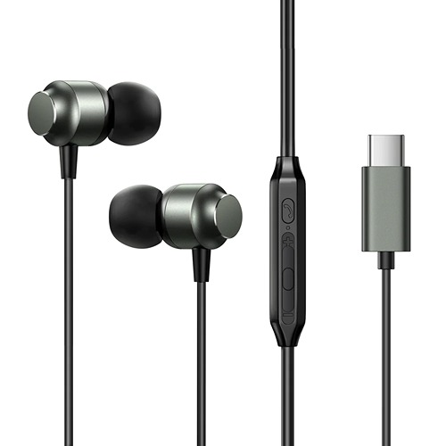 Joyroom TYPE-C Series In-Ear Metal Wired Earbuds , dark gray