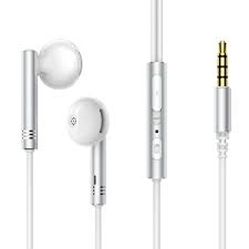 Joyroom Wired Series Half In-Ear Metal Wired Earbuds, white, powerful super bass effect