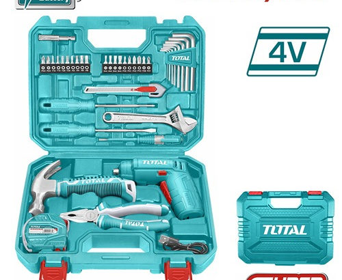 TOTAL Cordless screwdriver + Tools Set 38 Pieces