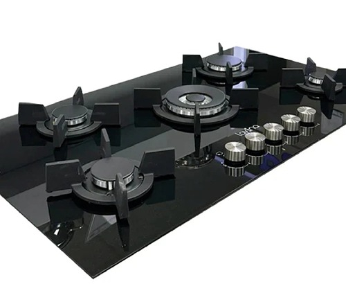 Lavina Black Gas Hob 5 Burners 90 Cm