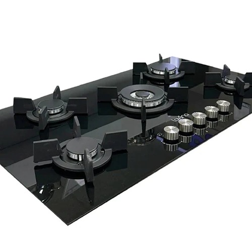 Lavina Black Gas Hob 5 Burners 90 Cm