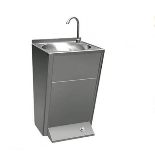 Stainless steel Wash hand basin with foot control mixer tap