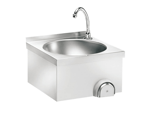 Stainless steel knee operated hand wash sink