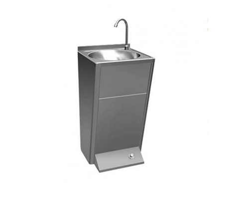 Stainless steel Wash hand basin with foot control mixer tap